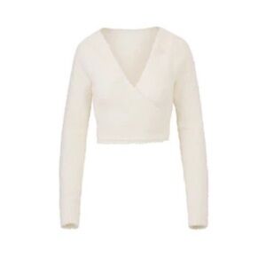 SKIMS Cozy Knit Wrap Top S/M in Bone